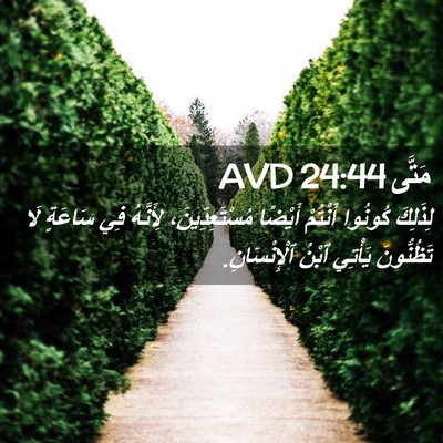 Picture 02 - مَتَّى 24:44 AVD - لِذَلِكَ كُونُوا أَنْتُمْ - Bible Verse Picture