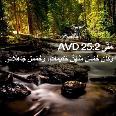 Picture 02 - مَتَّى 25:2 AVD - وَكَانَ خَمْسٌ مِنْهُنَّ - Bible Verse Picture