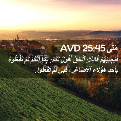 Picture 02 - مَتَّى 25:45 AVD - فَيُجِيبُهُمْ قَائِلًا: - Bible Verse Picture
