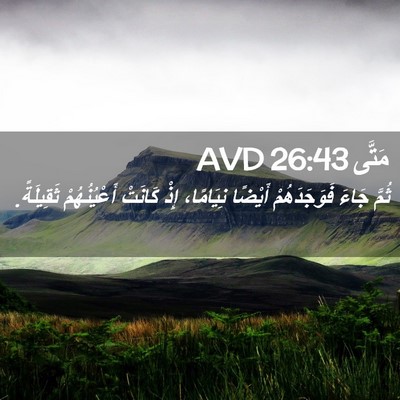 Picture 02 - مَتَّى 26:43 AVD - ثُمَّ جَاءَ فَوَجَدَهُمْ - Bible Verse Picture
