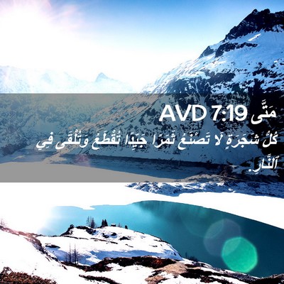 Picture 02 - مَتَّى 7:19 AVD - كُلُّ شَجَرَةٍ لَا - Bible Verse Picture