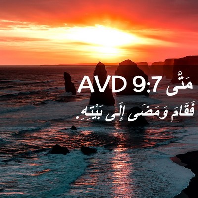 Picture 02 - مَتَّى 9:7 AVD - فَقَامَ وَمَضَى إِلَى - Bible Verse Picture