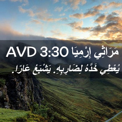 Picture 02 - مَرَاثِي إِرْمِيَا 3:30 AVD - يُعْطِي خَدَّهُ - Bible Verse Picture