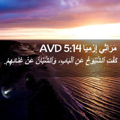 Picture 02 - مَرَاثِي إِرْمِيَا 5:14 AVD - كَفَّتِ ٱلشُّيُوخُ عَنِ - Bible Verse Picture