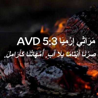 Picture 02 - مَرَاثِي إِرْمِيَا 5:3 AVD - صِرْنَا أَيْتَامًا بِلَا - Bible Verse Picture