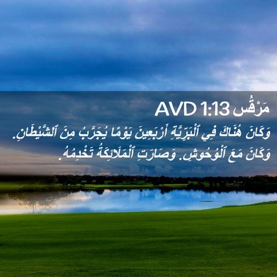 Picture 02 - مَرْقُس 1:13 AVD - وَكَانَ هُنَاكَ فِي - Bible Verse Picture