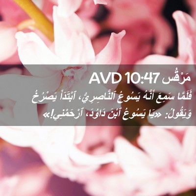 Picture 02 - مَرْقُس 10:47 AVD - فَلَمَّا سَمِعَ أَنَّهُ - Bible Verse Picture