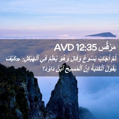 Picture 02 - مَرْقُس 12:35 AVD - ثُمَّ أَجَابَ يَسُوعُ - Bible Verse Picture