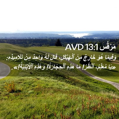 Picture 02 - مَرْقُس 13:1 AVD - وَفِيمَا هُوَ خَارِجٌ مِنَ - Bible Verse Picture
