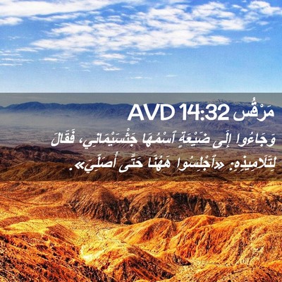 Picture 02 - مَرْقُس 14:32 AVD - وَجَاءُوا إِلَى ضَيْعَةٍ - Bible Verse Picture