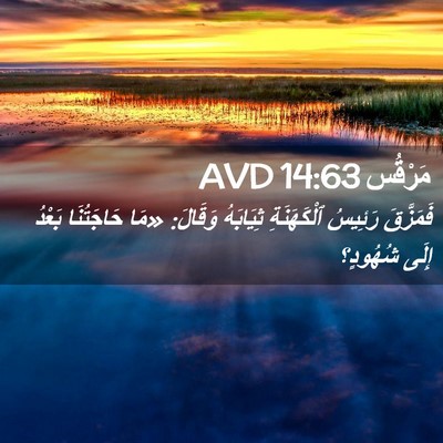Picture 02 - مَرْقُس 14:63 AVD - فَمَزَّقَ رَئِيسُ - Bible Verse Picture