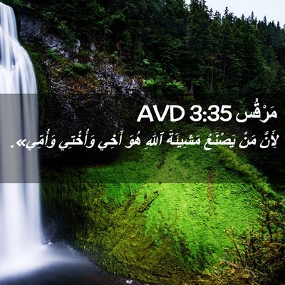Picture 02 - مَرْقُس 3:35 AVD - لِأَنَّ مَنْ يَصْنَعُ - Bible Verse Picture