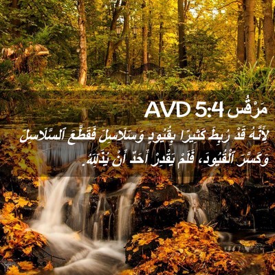 Picture 02 - مَرْقُس 5:4 AVD - لِأَنَّهُ قَدْ رُبِطَ - Bible Verse Picture