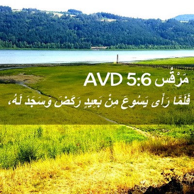 Picture 02 - مَرْقُس 5:6 AVD - فَلَمَّا رَأَى يَسُوعَ - Bible Verse Picture
