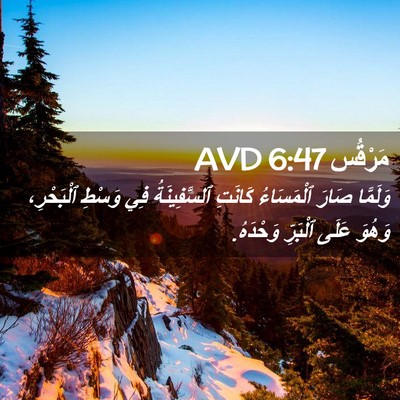 Picture 02 - مَرْقُس 6:47 AVD - وَلَمَّا صَارَ ٱلْمَسَاءُ - Bible Verse Picture