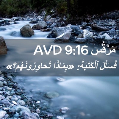 Picture 02 - مَرْقُس 9:16 AVD - فَسَأَلَ ٱلْكَتَبَةَ: - Bible Verse Picture
