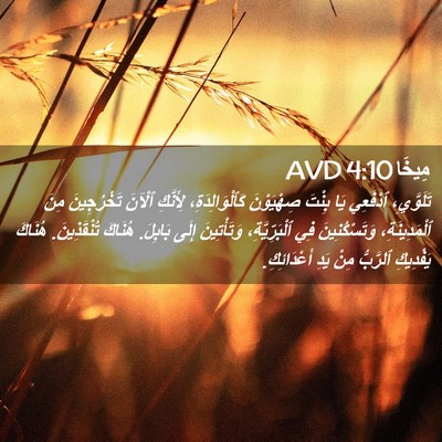 Picture 02 - مِيخَا 4:10 AVD - تَلَوَّيِ، ٱدْفَعِي يَا - Bible Verse Picture