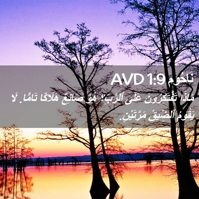 Picture 02 - نَاحُوم 1:9 AVD - مَاذَا تَفْتَكِرُونَ - Bible Verse Picture