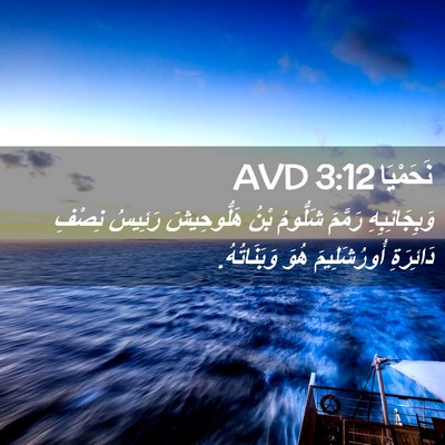 Picture 02 - نَحَمْيَا 3:12 AVD - وَبِجَانِبِهِ رَمَّمَ - Bible Verse Picture