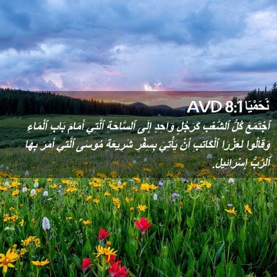 Picture 02 - نَحَمْيَا 8:1 AVD - ٱجْتَمَعَ كُلُّ ٱلشَّعْبِ - Bible Verse Picture