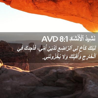 Picture 02 - نَشِيدُ ٱلْأَنْشَادِ 8:1 AVD - لَيْتَكَ كَأَخٍ لِي - Bible Verse Picture