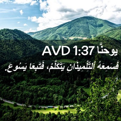Picture 02 - يوحنَّا 1:37 AVD - فَسَمِعَهُ - Bible Verse Picture