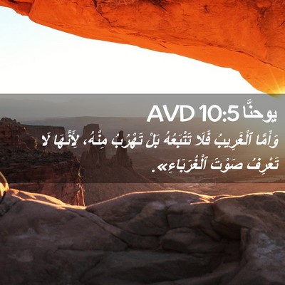 Picture 02 - يوحنَّا 10:5 AVD - وَأَمَّا ٱلْغَرِيبُ فَلَا - Bible Verse Picture