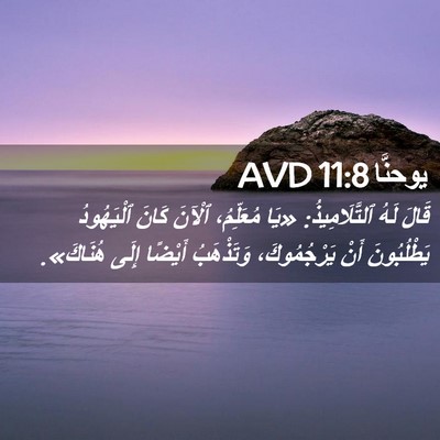 Picture 02 - يوحنَّا 11:8 AVD - قَالَ لَهُ ٱلتَّلَامِيذُ: - Bible Verse Picture