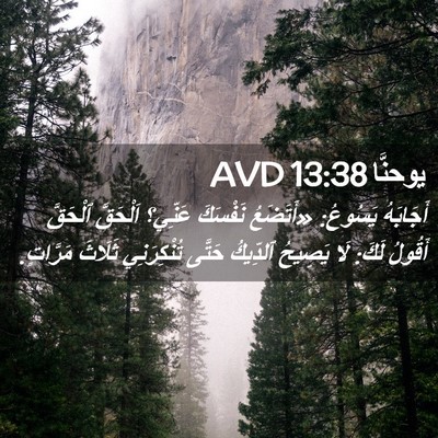 Picture 02 - يوحنَّا 13:38 AVD - أَجَابَهُ يَسُوعُ: - Bible Verse Picture