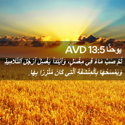 Picture 02 - يوحنَّا 13:5 AVD - ثُمَّ صَبَّ مَاءً فِي - Bible Verse Picture