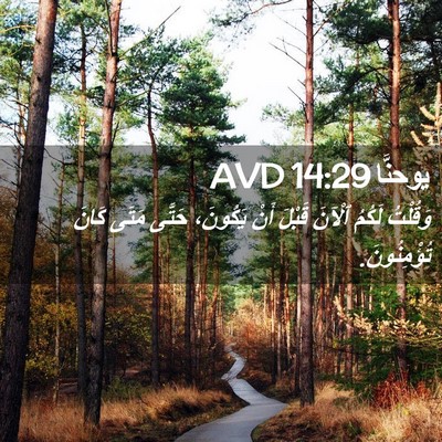 Picture 02 - يوحنَّا 14:29 AVD - وَقُلْتُ لَكُمُ ٱلْآنَ - Bible Verse Picture