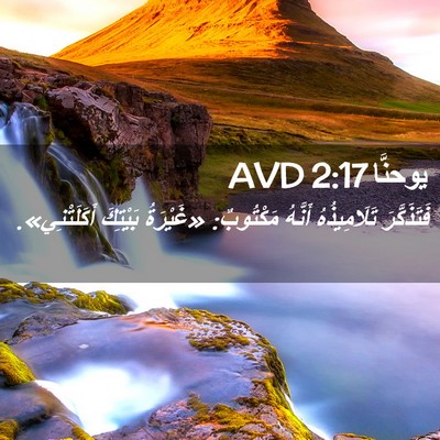 Picture 02 - يوحنَّا 2:17 AVD - فَتَذَكَّرَ تَلَامِيذُهُ - Bible Verse Picture