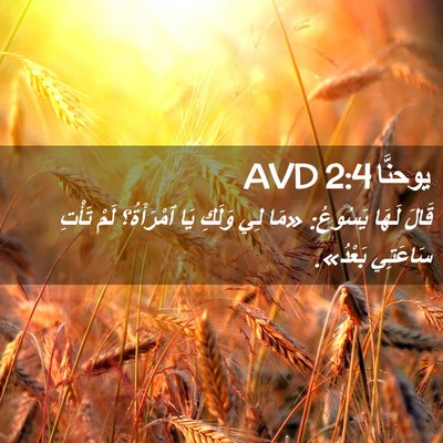 Picture 02 - يوحنَّا 2:4 AVD - قَالَ لَهَا يَسُوعُ: «مَا - Bible Verse Picture
