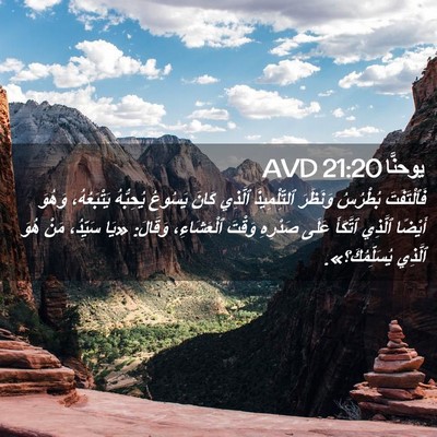 Picture 02 - يوحنَّا 21:20 AVD - فَٱلْتَفَتَ بُطْرُسُ - Bible Verse Picture