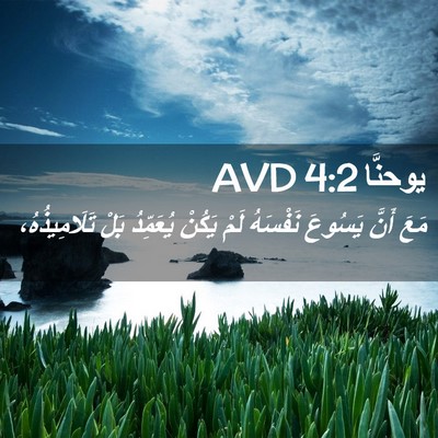 Picture 02 - يوحنَّا 4:2 AVD - مَعَ أَنَّ يَسُوعَ - Bible Verse Picture