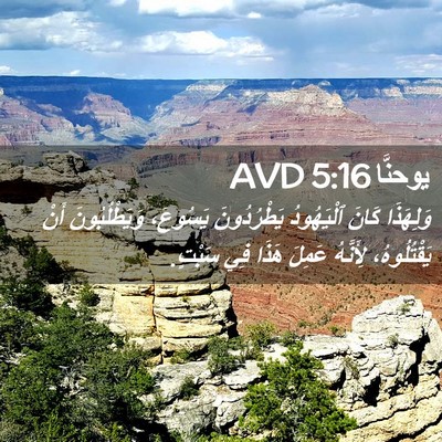 Picture 02 - يوحنَّا 5:16 AVD - وَلِهَذَا كَانَ - Bible Verse Picture