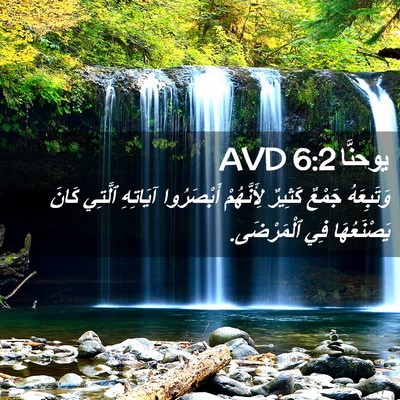 Picture 02 - يوحنَّا 6:2 AVD - وَتَبِعَهُ جَمْعٌ كَثِيرٌ - Bible Verse Picture