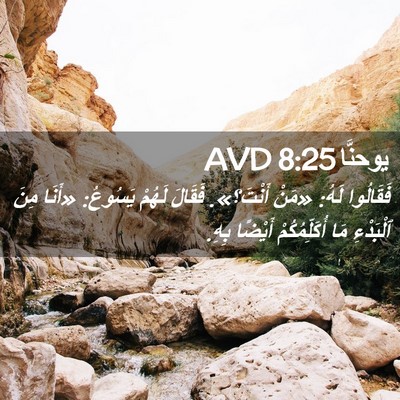 Picture 02 - يوحنَّا 8:25 AVD - فَقَالُوا لَهُ: «مَنْ - Bible Verse Picture