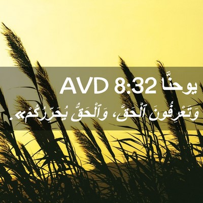 Picture 02 - يوحنَّا 8:32 AVD - وَتَعْرِفُونَ ٱلْحَقَّ، - Bible Verse Picture