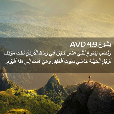 Picture 02 - يَشُوع 4:9 AVD - وَنَصَبَ يَشُوعُ ٱثْنَيْ - Bible Verse Picture