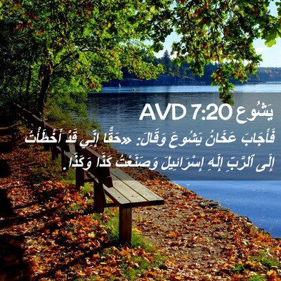 Picture 02 - يَشُوع 7:20 AVD - فَأَجَابَ عَخَانُ يَشُوعَ - Bible Verse Picture