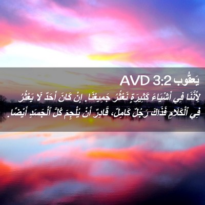 Picture 02 - يَعقُوب 3:2 AVD - لِأَنَّنَا فِي أَشْيَاءَ - Bible Verse Picture