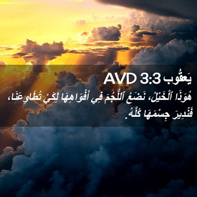 Picture 02 - يَعقُوب 3:3 AVD - هُوَذَا ٱلْخَيْلُ، نَضَعُ - Bible Verse Picture