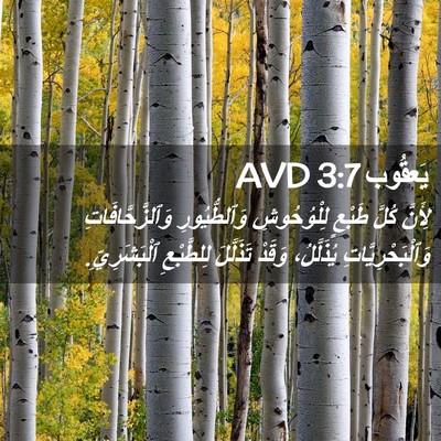 Picture 02 - يَعقُوب 3:7 AVD - لِأَنَّ كُلَّ طَبْعٍ - Bible Verse Picture