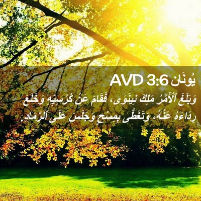 Picture 02 - يُونَان 3:6 AVD - وَبَلَغَ ٱلْأَمْرُ مَلِكَ - Bible Verse Picture