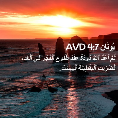 Picture 02 - يُونَان 4:7 AVD - ثُمَّ أَعَدَّ ٱللهُ - Bible Verse Picture