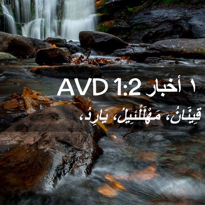 Picture 02 - ١ أخبار 1:2 AVD - قِينَانُ، مَهْلَلْئِيلُ، - Bible Verse Picture