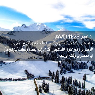 Picture 02 - ١ أخبار 11:23 AVD - وَهُوَ ضَرَبَ ٱلرَّجُلَ - Bible Verse Picture
