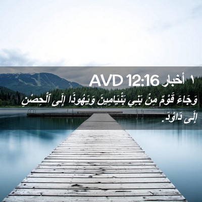 Picture 02 - ١ أخبار 12:16 AVD - وَجَاءَ قَوْمٌ مِنْ بَنِي - Bible Verse Picture