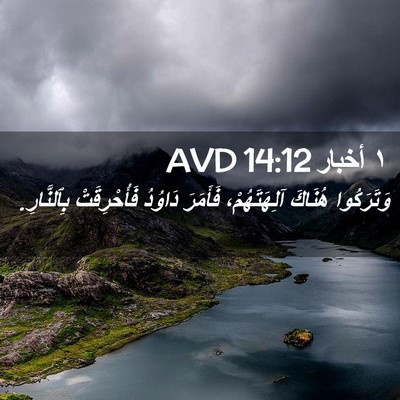 Picture 02 - ١ أخبار 14:12 AVD - وَتَرَكُوا هُنَاكَ - Bible Verse Picture